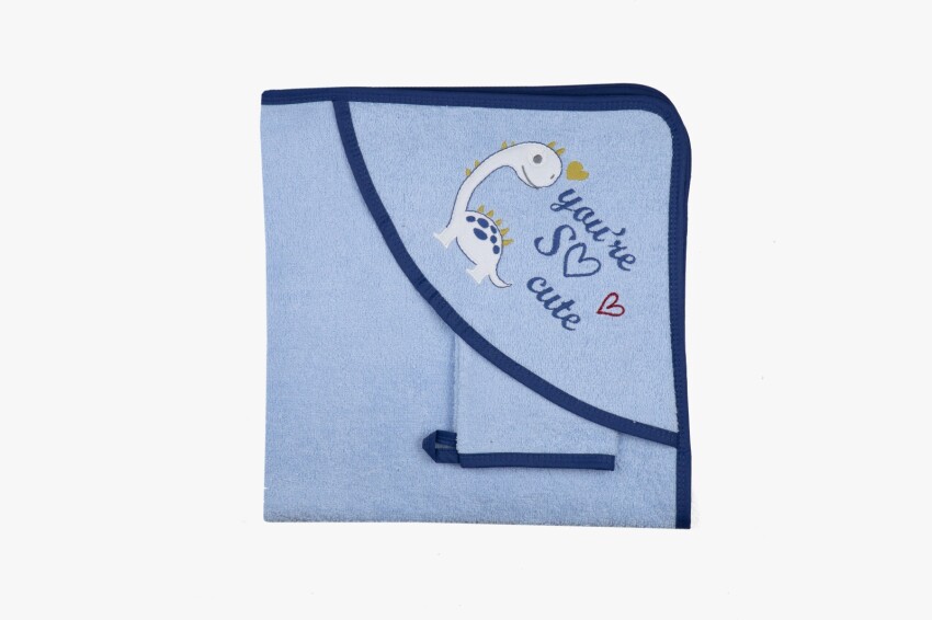 2-Piece Eraser Towel Dinosaur 0-9M Babydo 1047-BD-1065 - 1