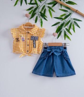 2-Piece Girl Set With Shorts 3-6Y Büşra Bebe 1016-221052 Жёлтый 