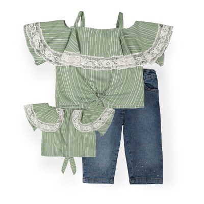 Airobin Capri Set with Stripes Büşra Bebe 1016-211118 - Büşra Bebe