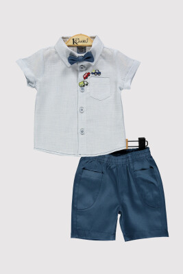 Baby Boy Car Embroidered Set 6-18M Kumru Bebe 1075-4269 Blue