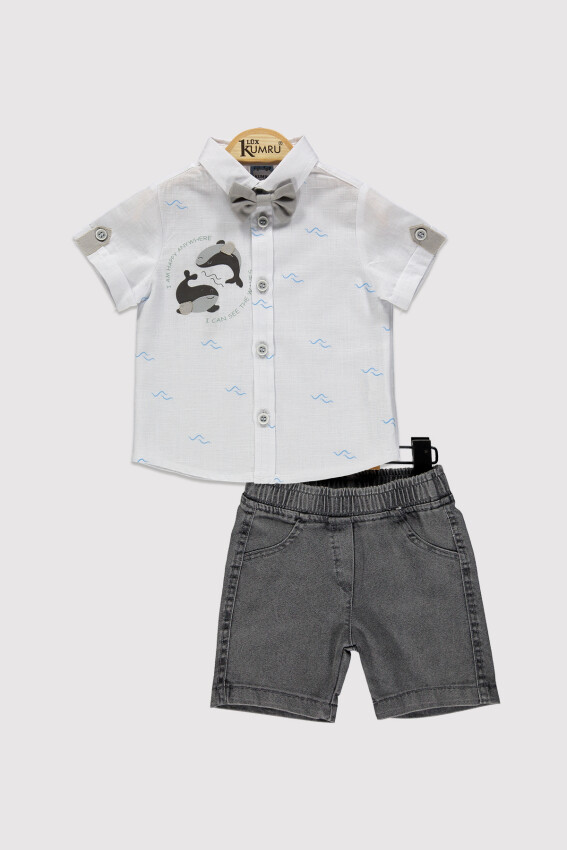 Baby Boy Dolphin Shirt Set 6-18M Kumru Bebe 1075-4280 - 1