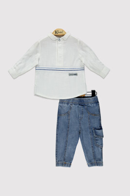 Baby Boy Embroidered Set 6-18M Kumru Bebe 1075-4229 White