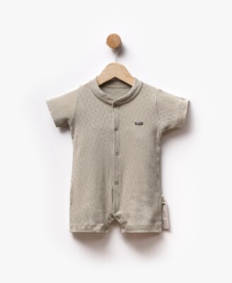 Baby Boy Self-Patterned Short Sleeve Jumpsuit 3-9M Flexi Baby 2063-252373 - Flexi Baby