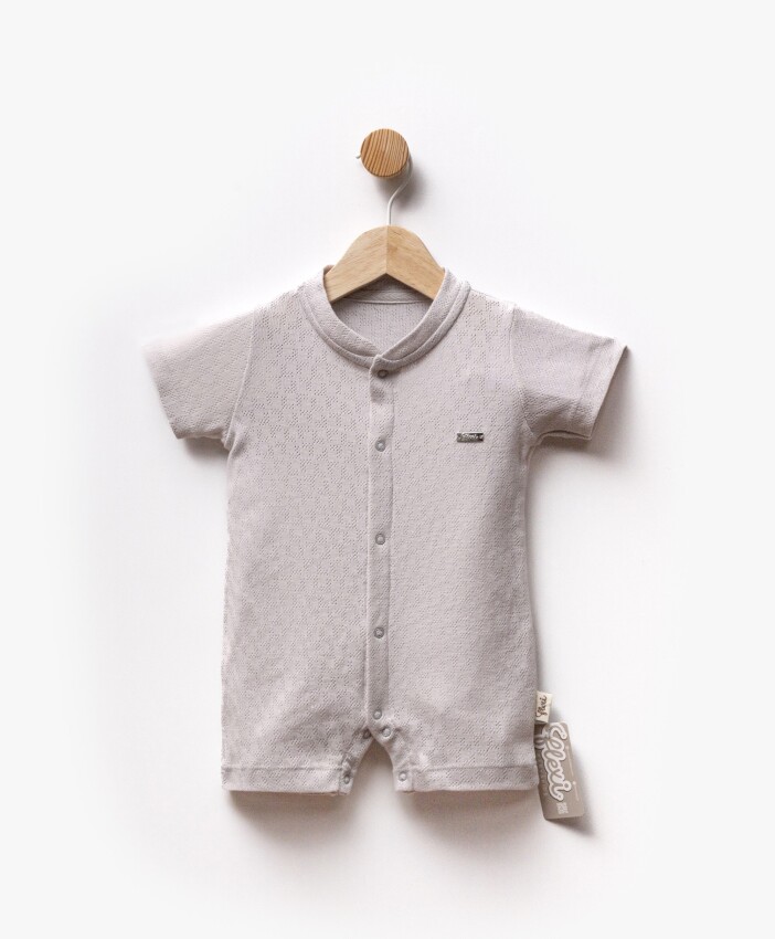 Baby Boy Self-Patterned Short Sleeve Jumpsuit 3-9M Flexi Baby 2063-252373 - 2