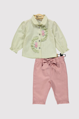 Baby Girl Embroidered Set 6-18M Kumru Bebe 1075-4226 Mint Green 