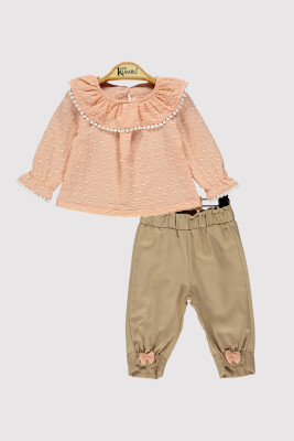 Baby Girl Lace Set 6-18M Kumru Bebe 1075-4216 Salmon Color 
