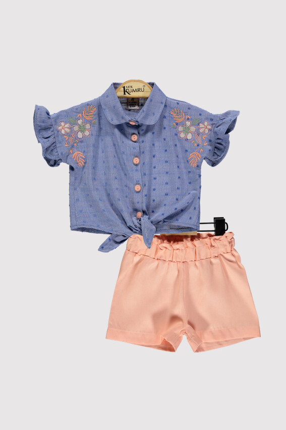 Baby Girl Shoulder Embroidered Set 6-18M Kumru Bebe 1075-4264 - 1