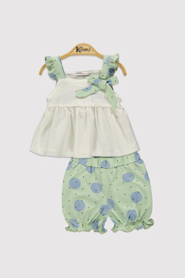 Baby Girl Suspender Polka Dot Set 6-18M Kumru Bebe 1075-4387 Mint Green 