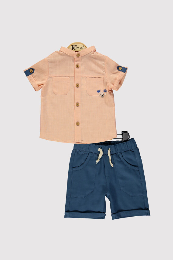 Bear Embroidered Boy's Suit 6-18 M Kumru Bebe 1075-4333 - 4