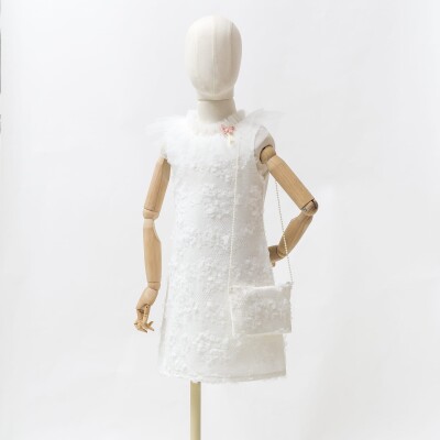 Clover Tulle Straight Tight Dress 2-5Y Wecan 1022-22288 Белый 