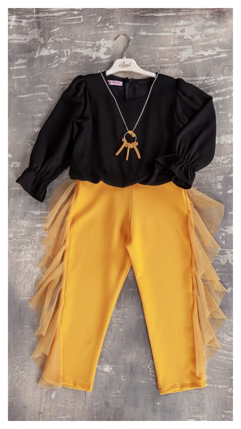 Girl Jumpsuit with Necklace 6-12Y Tivido 1042-1745 - 5