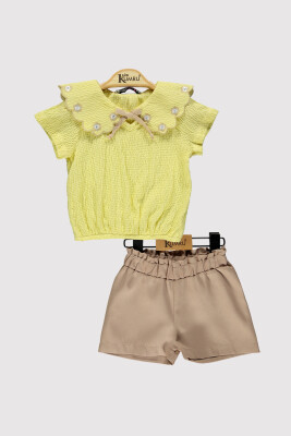 Girl Laser Collar Shorts Set 6-18M Kumru Bebe 1075-4277 - Kumru Bebe