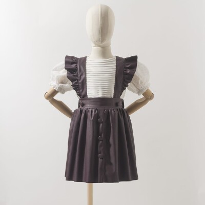 Girl Overalls with Faux Leather 2-5Y Wecan 1022-22094 - Wecan (1)