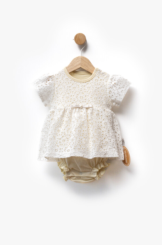 Lining Non-Single Jersey Lace Fabric Bodysuit Dress 3-12M Bebbemini 2065-BM-2374 - 1
