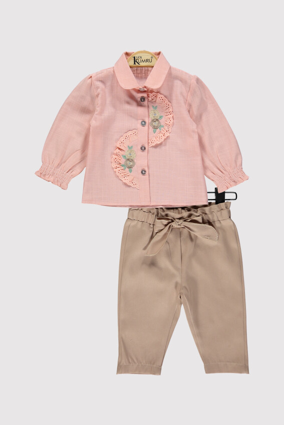 Baby Girl Embroidered Set 6-18M Kumru Bebe 1075-4226 - 4
