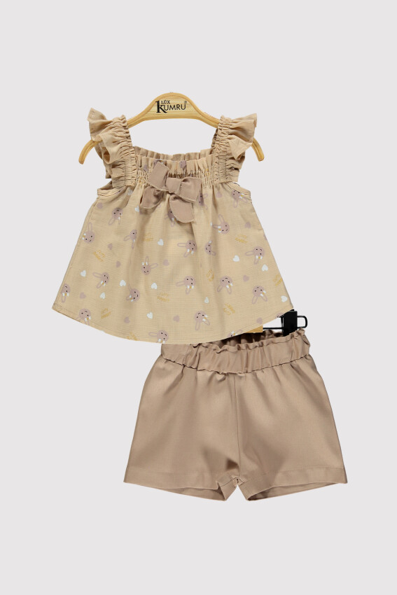 Baby Girl Rabbit Printed Set 6-18M Kumru Bebe 1075-4266 - 1