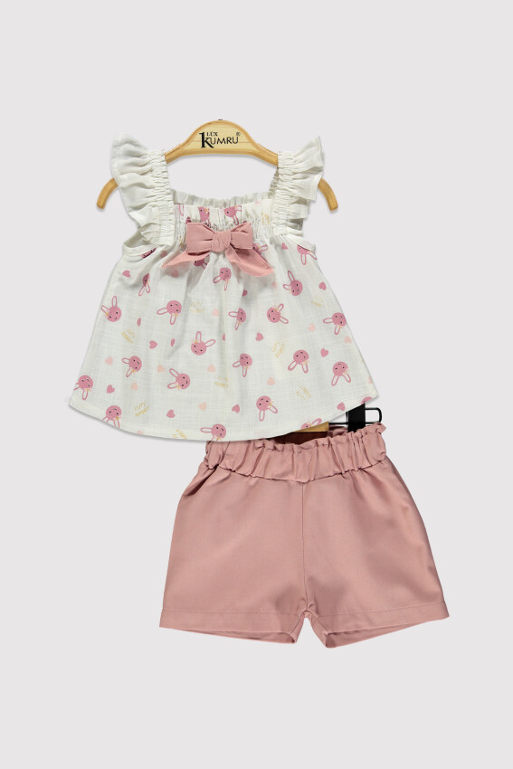 Baby Girl Rabbit Printed Set 6-18M Kumru Bebe 1075-4266 - 2
