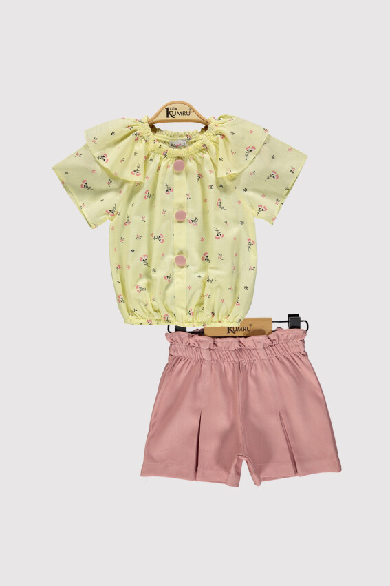 Girl Buttoned Set 2-5Y Kumru Bebe 1075-4297 - 1