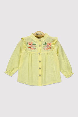 Girl Stand Collar Embroidered Shirt 2-5Y Kumru Bebe 1075-4249 Жёлтый 