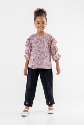 Wholesale 2-Piece Girls Blouse and Pants Set 3-7Y Moda Mira 1080-7065 - Moda Mira