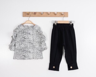 Wholesale 2-Piece Girls Blouse and Pants Set 8-12Y Moda Mira 1080-7066 Экрю
