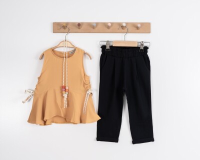 Wholesale 2-Piece Girls Sleeveless Blouse and Pants 2-6Y Moda Mira 1080-6091 Цвет медовой пены 