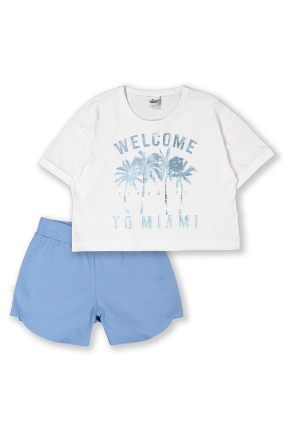 Wholesale 2-Piece Girls T-shirt Set with Shorts 8-14Y Elnino 1025-22253 - 2