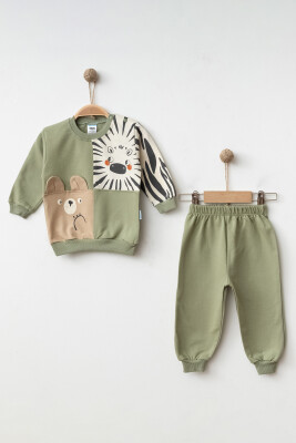 Wholesale 2-Piece Zebra Print Tracksuit for Baby Boys 9-18M Hoppidik 2017-2366 Зелёный 