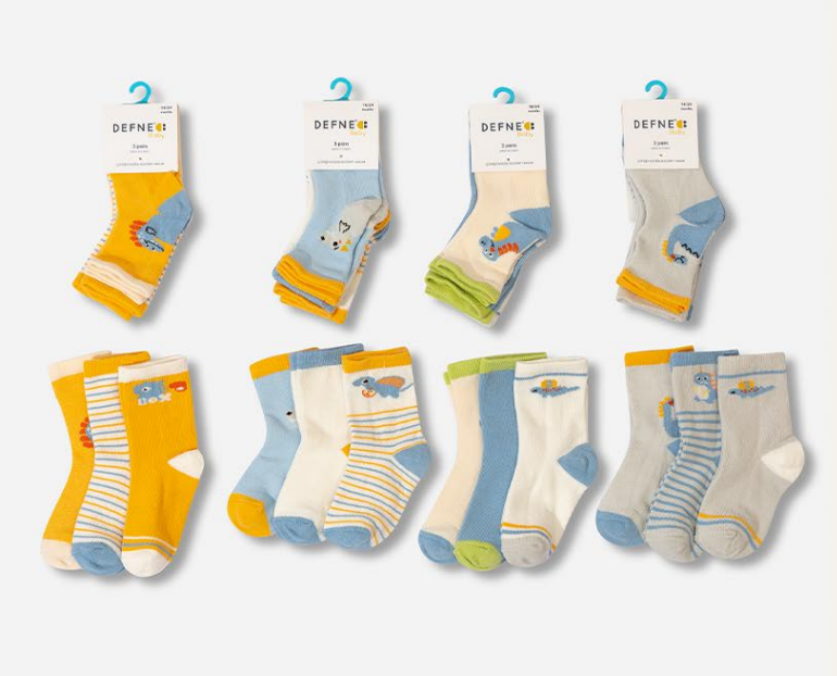 Wholesale 24-Piece Boys SocksDefne 1064-DFN3-E022-22(3-4) - 1