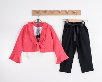 Wholesale 3-Piece Girls Ruffle Bolero Pants and Blouse 3-7Y Moda Mira 1080-7100 - Moda Mira (1)