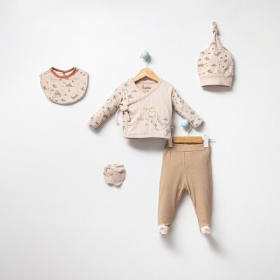 Wholesale Baby Boys 5-Pieces Newborn Set 0-3M Bubbles 2040-3005 - Bubbles (1)