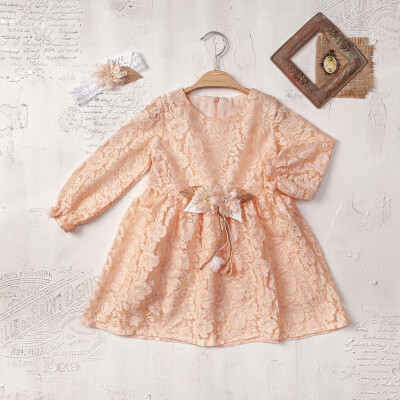 Wholesale Baby Girl Dresses 9-24M Elayza 2023-2401 Лососевый цвет