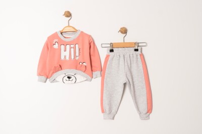 Wholesale Baby Girls 2-Piece Tracksuit Set 9-24M Tofigo 2013-9201 Лососевый цвет