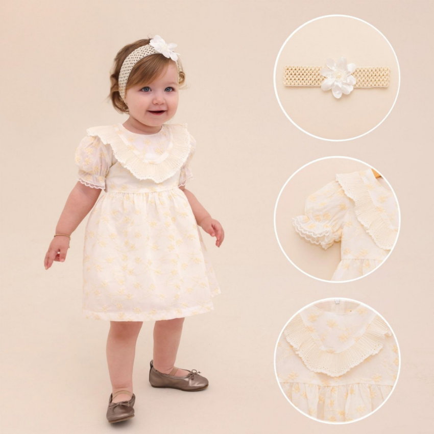 Wholesale Baby Girl's Bandana Dress 6-18M Lilax 1049-6736 - 1