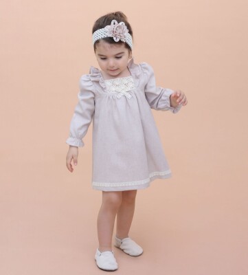 Wholesale Baby Girls Dress with Headband 6-18M Lilax 1049-6533 - 1