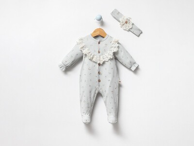 Wholesale Baby Girls Headband Jumpsuit 0-9M Bubbles 2040-3019 - Bubbles