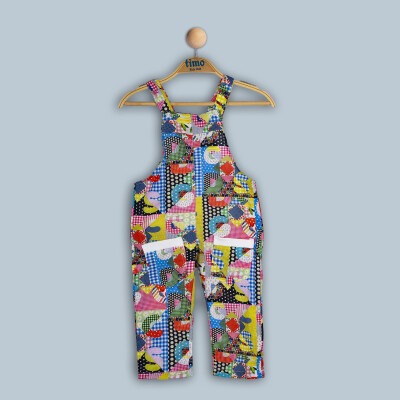 Wholesale Baby Girls Patchwork Salopet 6-24M Timo 1018-TK4DÜ132243341 - Timo