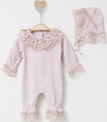 Wholesale Baby Girls Rompers and Hat Set 0-6M Miniborn 2019-6008 - Miniborn (1)