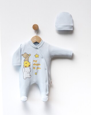 Wholesale Baby Unisex 2-Piece Jumpsuit Set With Hat 0-1M Flexi Baby 2063-252372 - 5