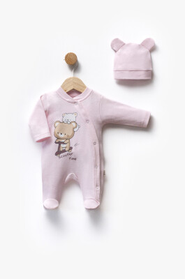 Wholesale Baby Unisex 2-Piece Jumpsuit Set With Hat 0-6M Flexi Baby 2063-252323 - 1