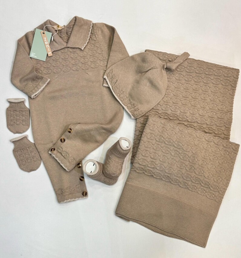 Wholesale Baby Unisex 5-Pieces Newborn Set 0-12M Zeni 2049-3012 - 1