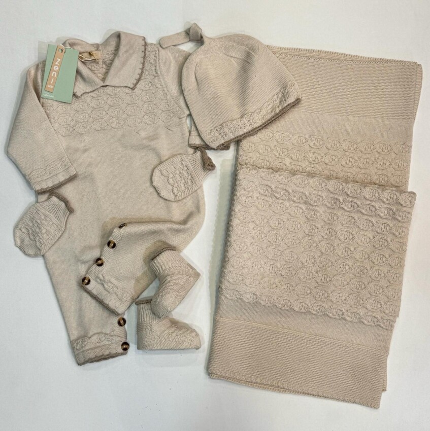 Wholesale Baby Unisex 5-Pieces Newborn Set 0-12M Zeni 2049-3012 - 5