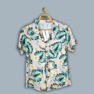 Wholesale Boy Camp Palm Shirt 10-13Y Timo 1018-TE4DÜ202242584 Серый 