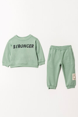 Wholesale Boy's 2-Piece Basic Tracksuit Set 2-5Y Tuffy 1099-0879 Светло-зелёный 