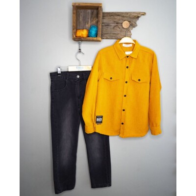 Wholesale Boys 2-Piece Shirt and Denim Pants Set 2-5Y Timo 1018-T3EDT204237332 - Timo