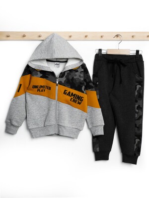Wholesale Boys 2-Piece Tracksuit Set 3-6Y Elnino 1025-21501 Серый меланж