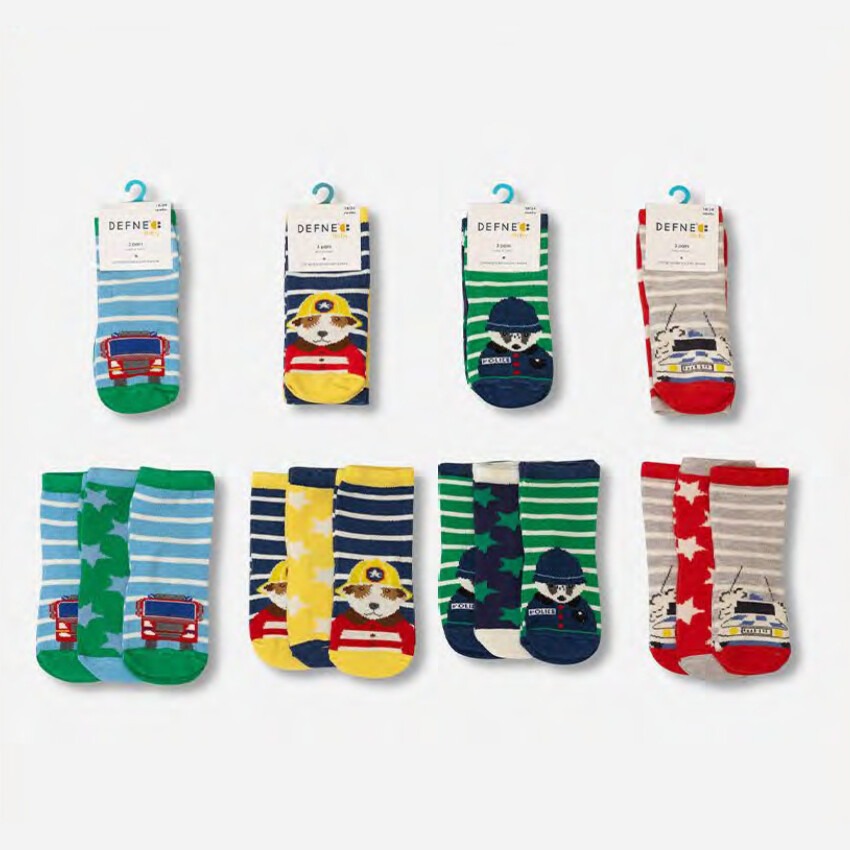 Wholesale Boys 24-Piece Socks 3-4Y Defne 1064-DFN3-E018-22(3-4) - 1