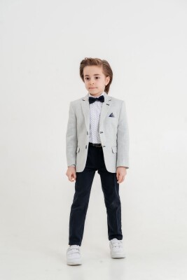 Wholesale Boys 3-Pieces Jacket, Shirt and Pants Set 3-7Y Lemon 1015-10096 Синий