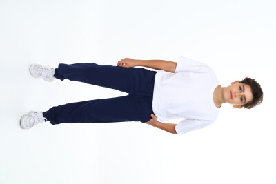 Wholesale Boys Basic Sweatpants 11-14Y Nickel 2060-20075-3 Темно-синий
