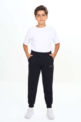 Wholesale Boys' Basic Sweatpants 7-10Y Nickel 2060-20022-2 Чёрный 